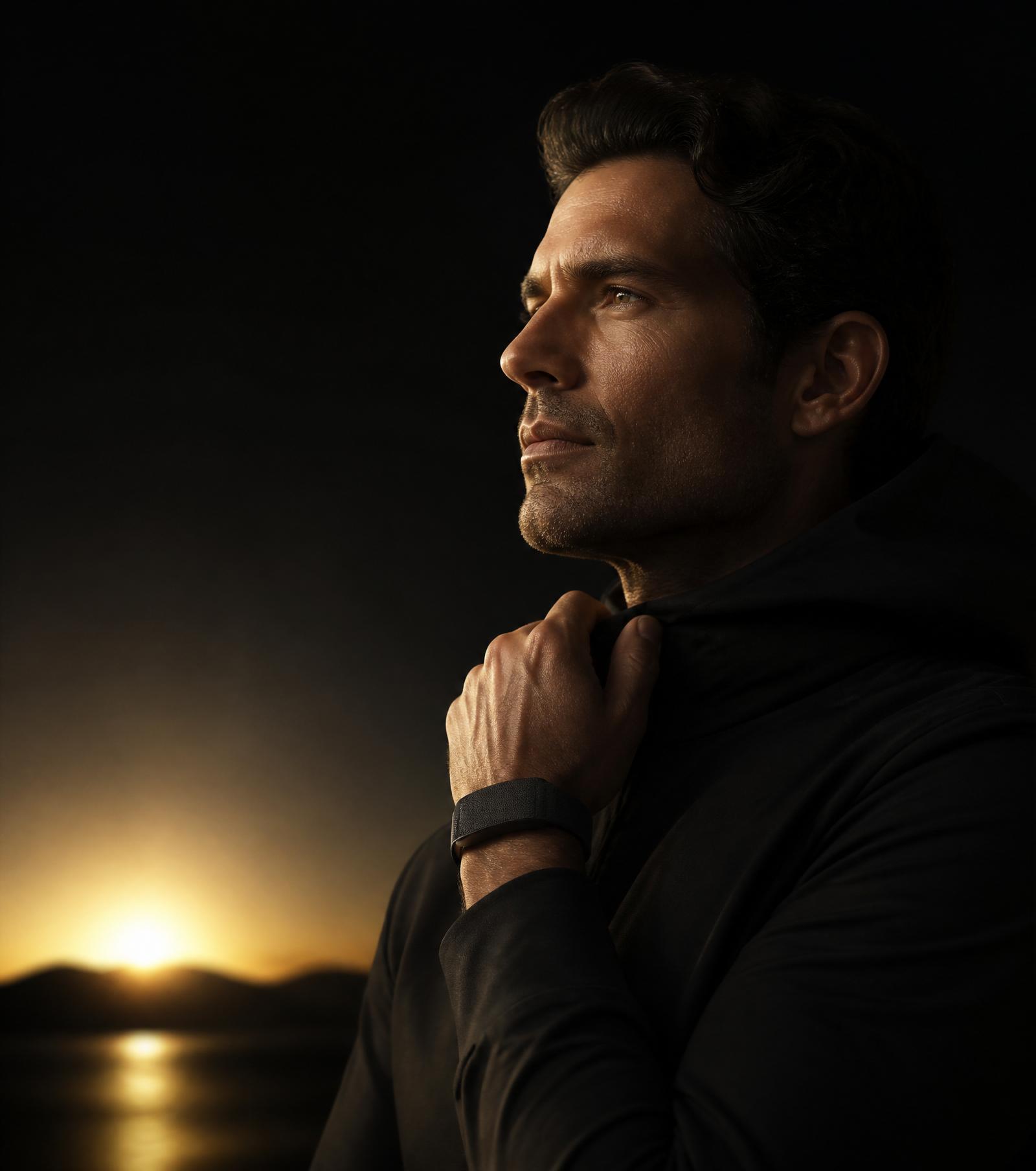 A calm, focused man at dawn — the VIREON Performance Reset aesthetic